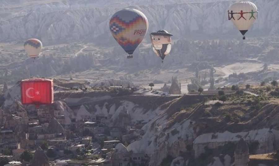 THE SKY OVER CAPPADOCIA IS DECORATED WITH AIR BALLOONS