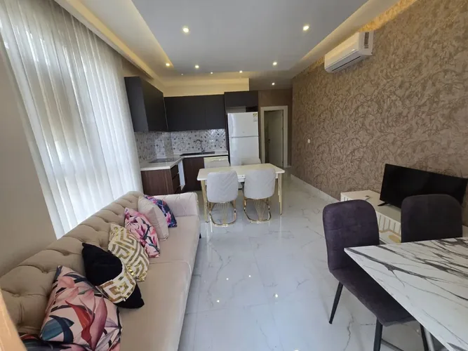 Furnished 1+1 Flat with Mountain Views in Mahmutlar