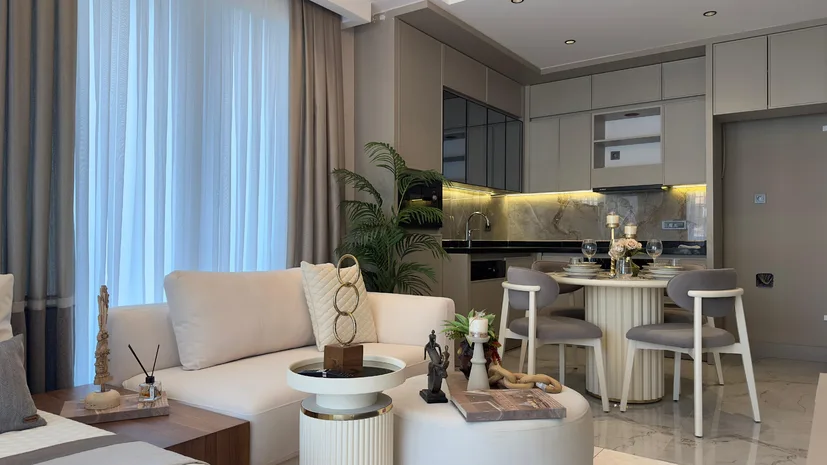 ONE OF THE BEST PROJECTS IN OBA, 1+1 FURNISHED APARTMENT FOR SALE