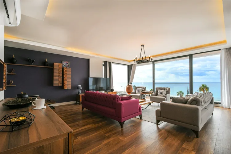 LUXURIOUSLY FURNISHED 4+1 DUPLEX APARTMENT WITH SEA VIEW IN KESTEL.
