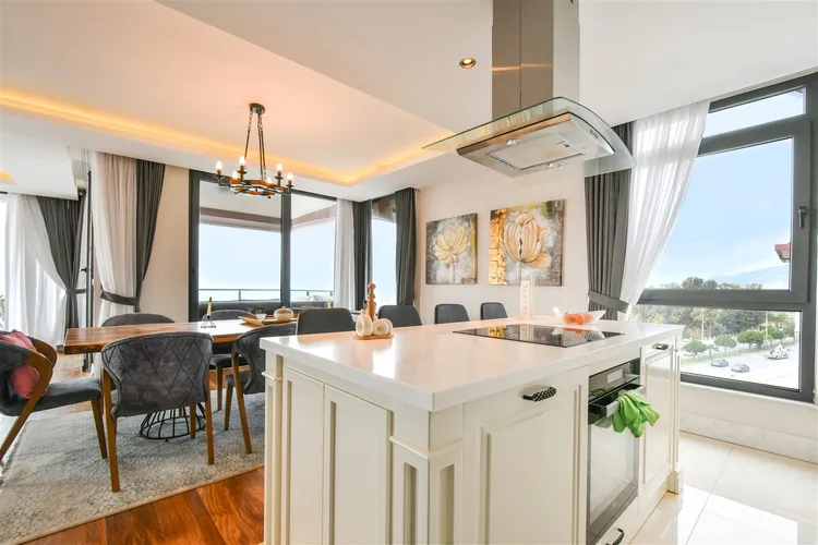 LUXURIOUSLY FURNISHED 4+1 DUPLEX APARTMENT WITH SEA VIEW IN KESTEL.