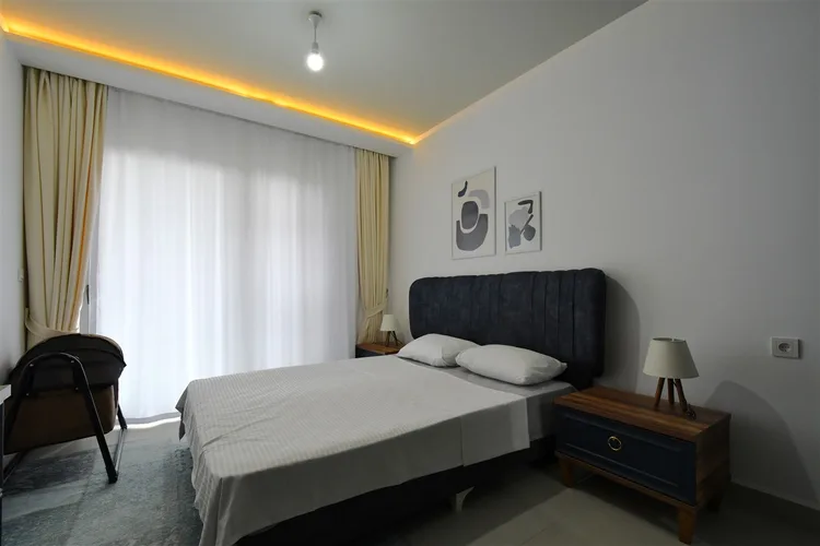 1+1 FURNISHED APARTMENT RIGHT ON THE BEACH IN ALANYA KESTEL.