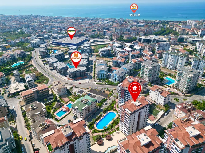 FURNISHED 4+1 APARTMENT WITH SEPARATE KITCHEN IN ALANYA OBA CENTER