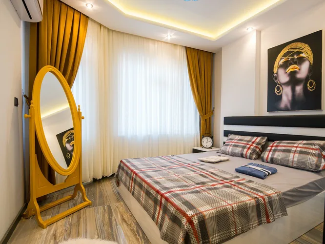 FURNISHED 1+1 APARTMENT WITH MOUNTAIN VIEW IN ALANYA CENTER