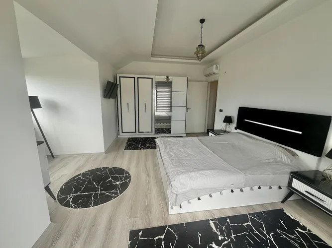 FURNISHED 2+1 DUPLEX APARTMENT WITH CASTLE AND SEA VIEW IN ALANYA