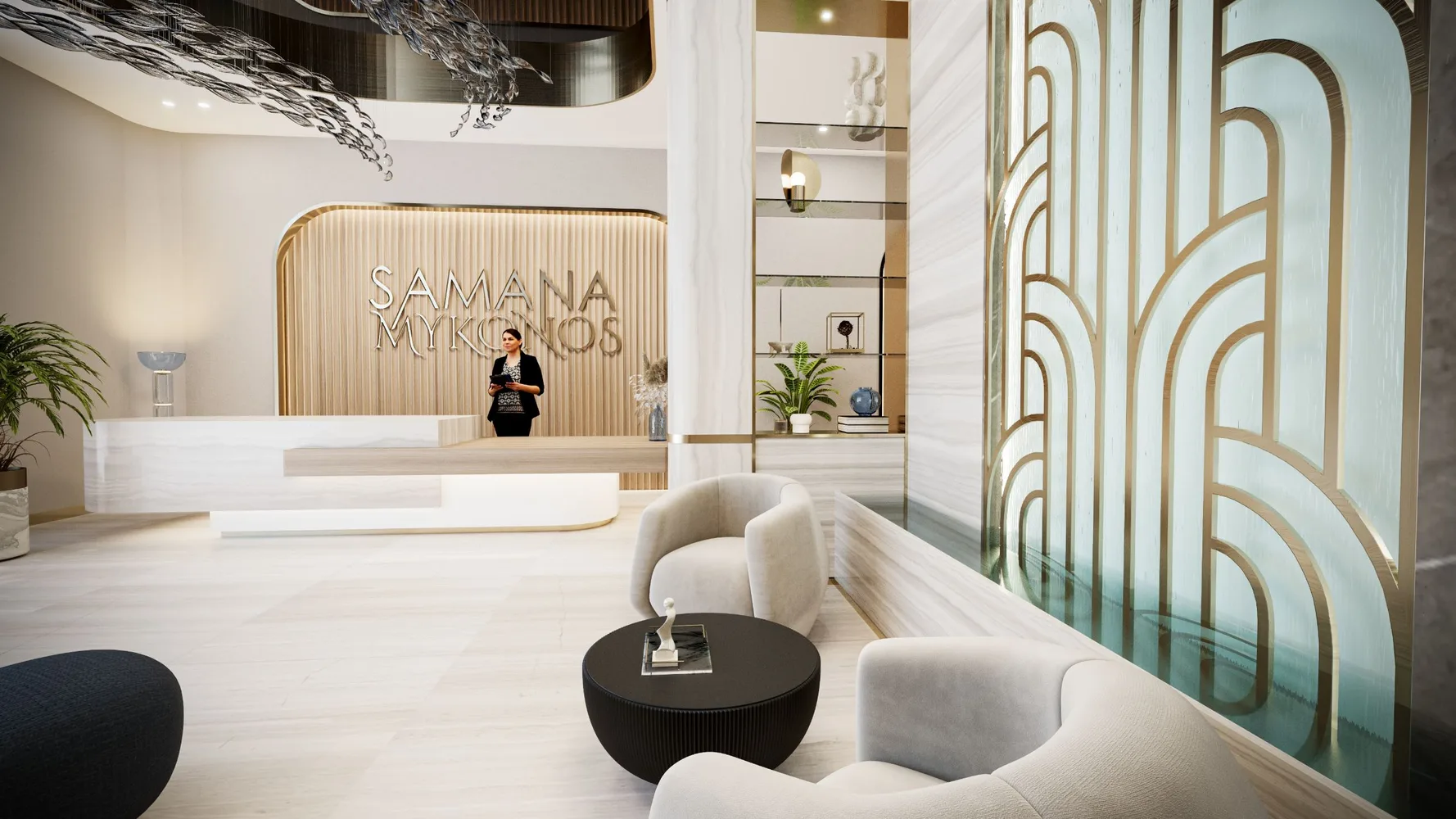 Apartment with a Private Pool in Mykanos Signature Dubai Interior - 19