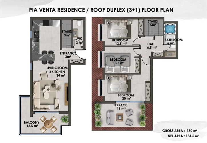 Квартиры на продажу в Pia Venta Residence, Кестель, Аланья Plan - 20