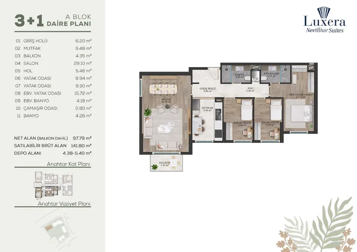 Apartments for Sale in Nevbahar Suites,Istanbul with Payment Plans Plan - 8