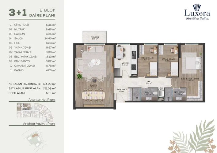 Apartments for Sale in Nevbahar Suites,Istanbul with Payment Plans Plan - 10