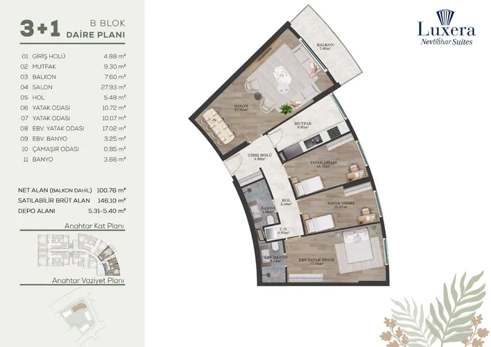 Apartments for Sale in Nevbahar Suites,Istanbul with Payment Plans Plan - 12