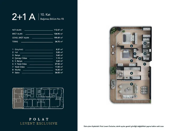 Элитные апартаменты на продажу в Левенте, Стамбул - Polat Levent Exclusive Plan - 22