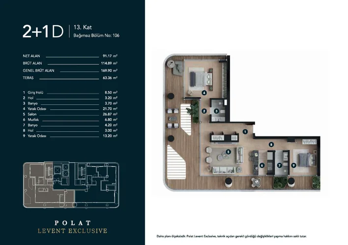 Элитные апартаменты на продажу в Левенте, Стамбул - Polat Levent Exclusive Plan - 24