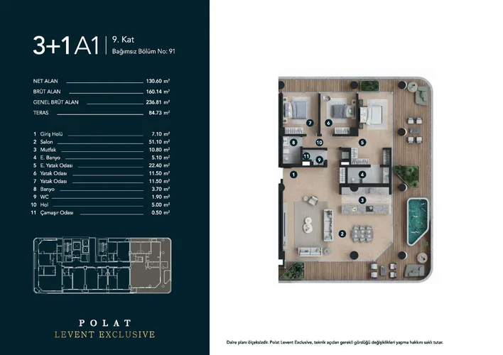 Элитные апартаменты на продажу в Левенте, Стамбул - Polat Levent Exclusive Plan - 25