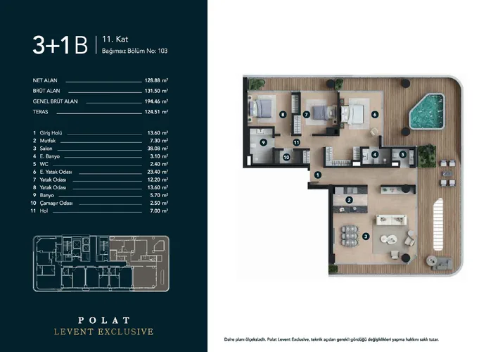 Элитные апартаменты на продажу в Левенте, Стамбул - Polat Levent Exclusive Plan - 26