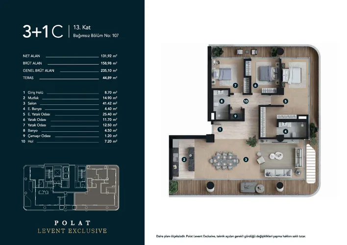 Элитные апартаменты на продажу в Левенте, Стамбул - Polat Levent Exclusive Plan - 27