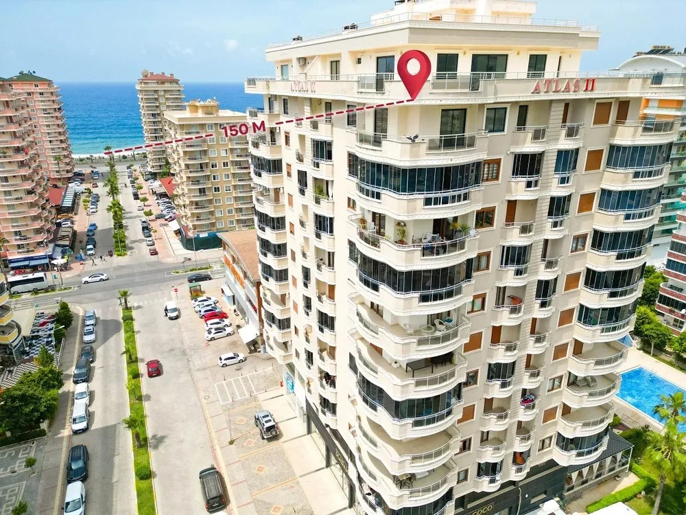 Квартира 3+1 в Махмутларе с видом на море, Atlas 2 Residence