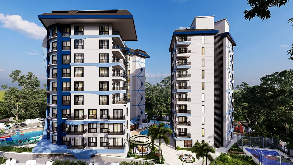 MOONLIGHT BLUE RESİDENCE New Project with 1+1, 2+1 apartments and 2+1, 3+1 duplexes in Avsallar