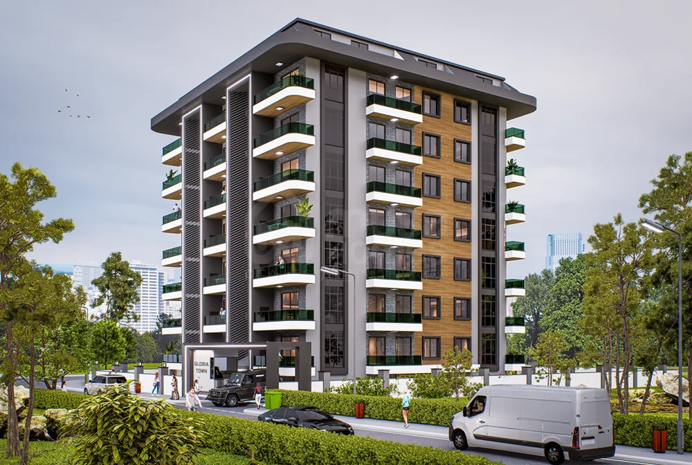 GLORİA TOWN New Project with 1+1, 2+1 apartments and 2+1, 3+1 duplexes in Gullerpinari 
