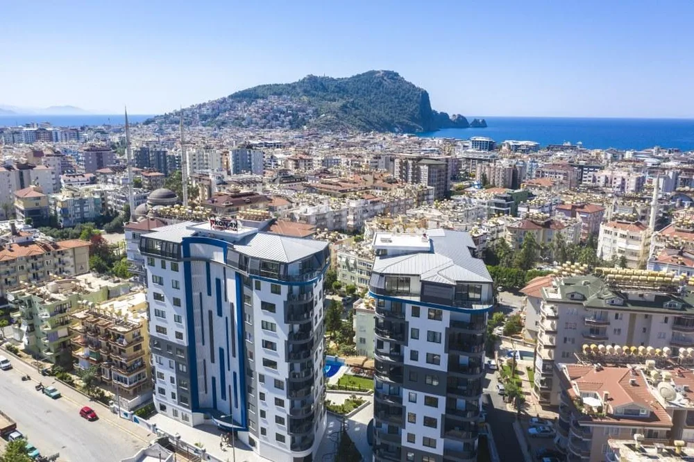 TWİN TOWERS 2 Furnished 2+1 duplex with a sea view in Alanya, Kleopatra 