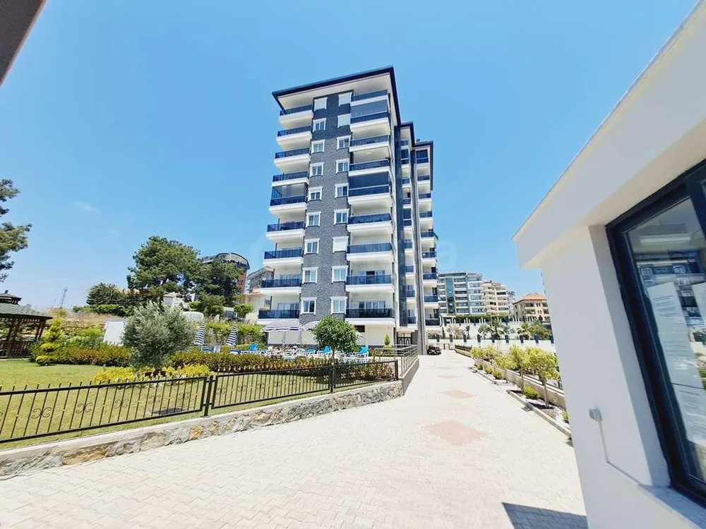 GÖZLÜKÇÜ PEARL RESİDENCE Furnished 1+1 apartment with a sea view in Avsallar 