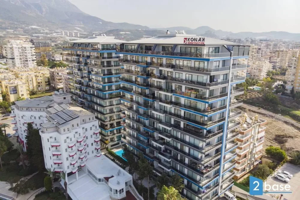 KONAK TWİN TOWER Furnished 2+1 apartment in front of the sea in Mahmutlar 