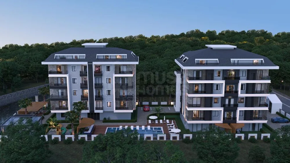 PETRA DELUXE. New Project with 1+1, 2+1 Apartments, 2+1, 3+1 Garden and Roof Duplexes in Kestel