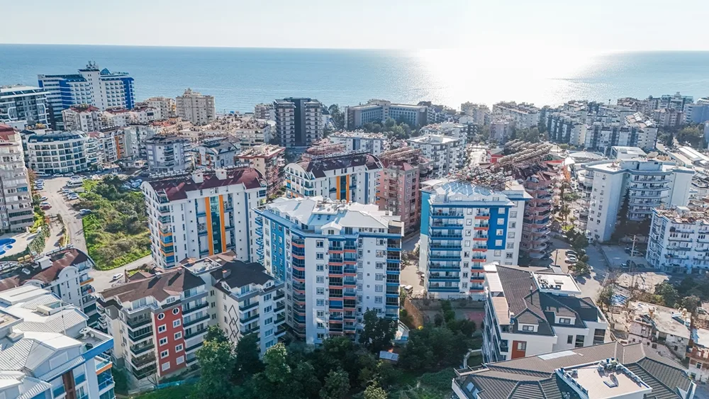 MY HİLL RESİDENCE Furnished 1+1 apartment with a sea view in Tosmur 
