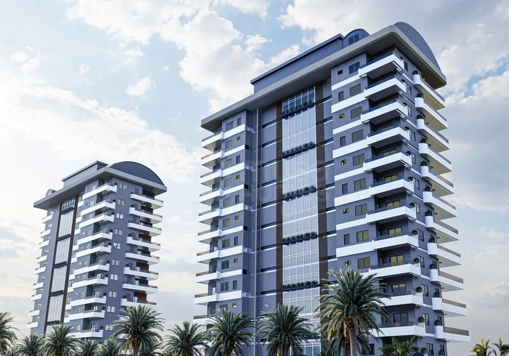 RUBY TWİNS New Project with 1+1, 2+1 apartments and 2+1, 3+1 Duplexes in Mahmutlar