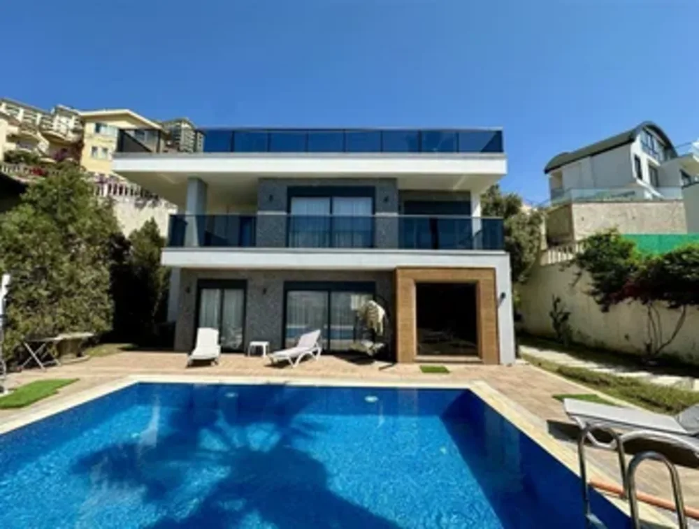 SIERRA VILLA Furnished 3+1 villa with a sea view in Kargicak 