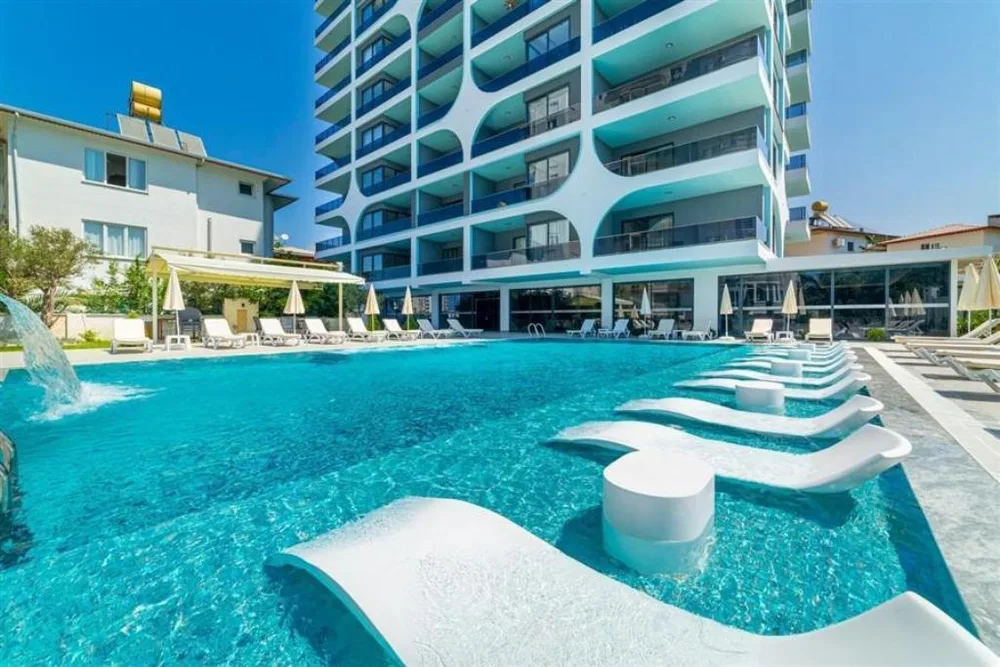 THE COZY RESİDENCE Furnished 2+1 apartment with a sea view in Mahmutlar 
