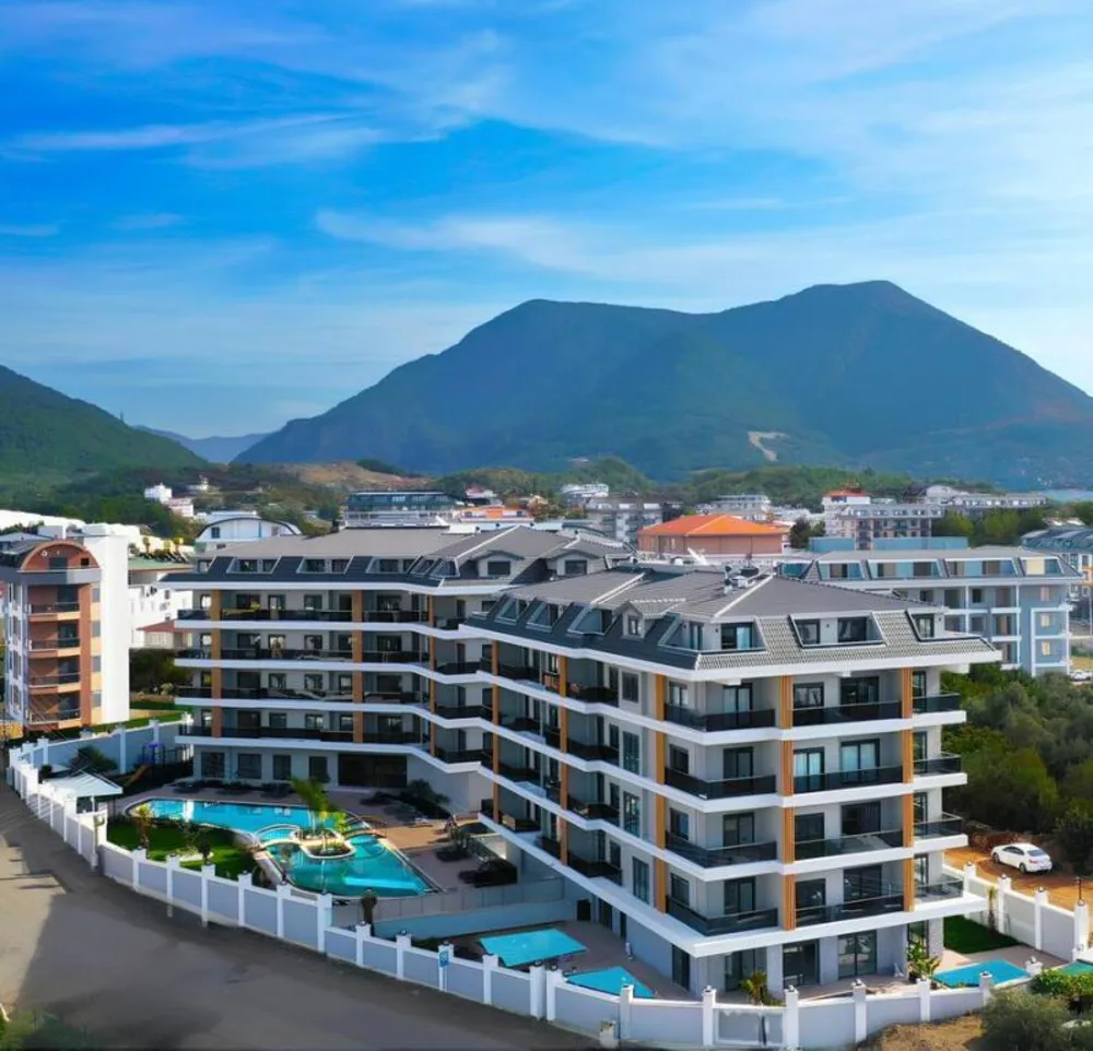 MOYE RESİDENCE Furnished 2+1 duplex with a sea view in Oba 