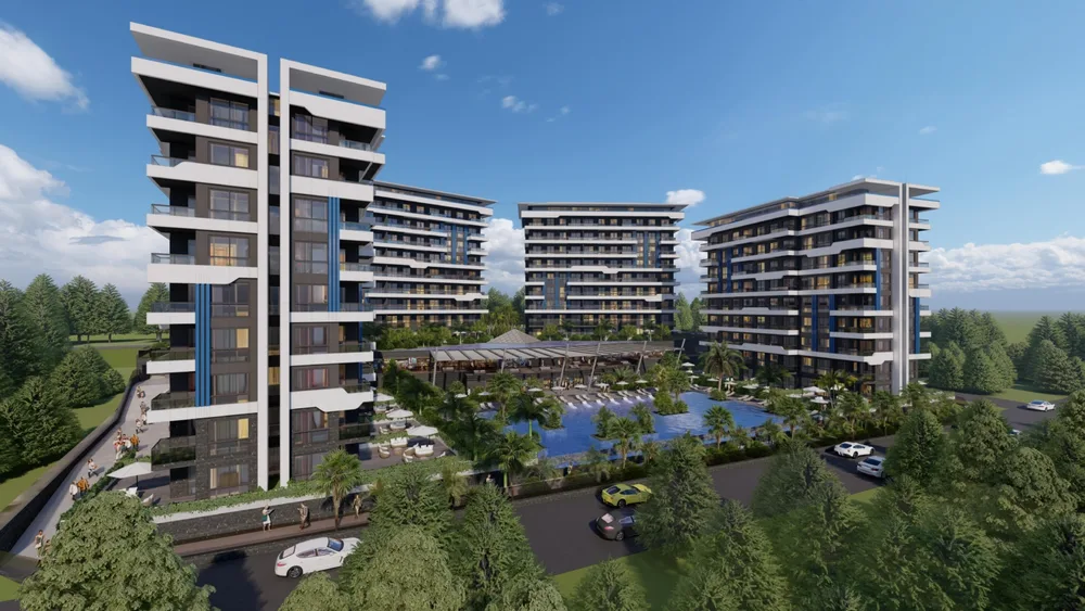 DEL MARE New Project with 2+1, 4+1 and 5+1 Apartments in Okurcalar, Alanya